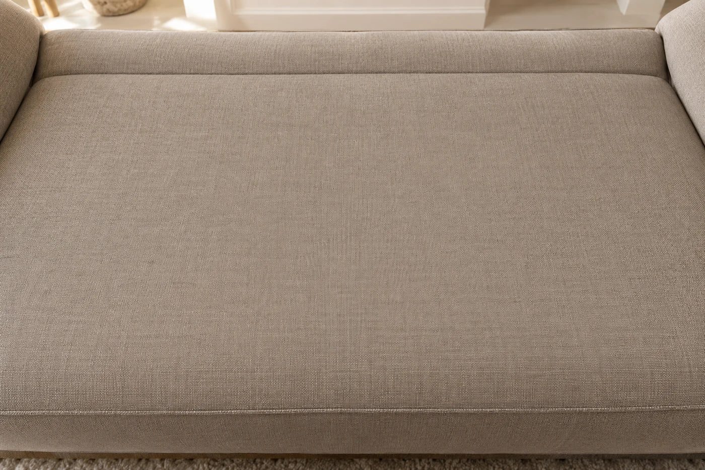 Taupe sofa cushion for the interactive cleaning demo
